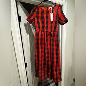 Roolee Red and Black Plaid Casual Dress